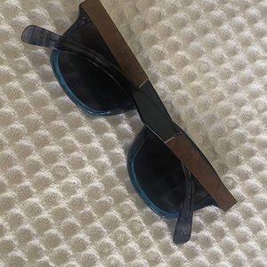 Shwood Canby Wood Sunglasses- Blue and Black